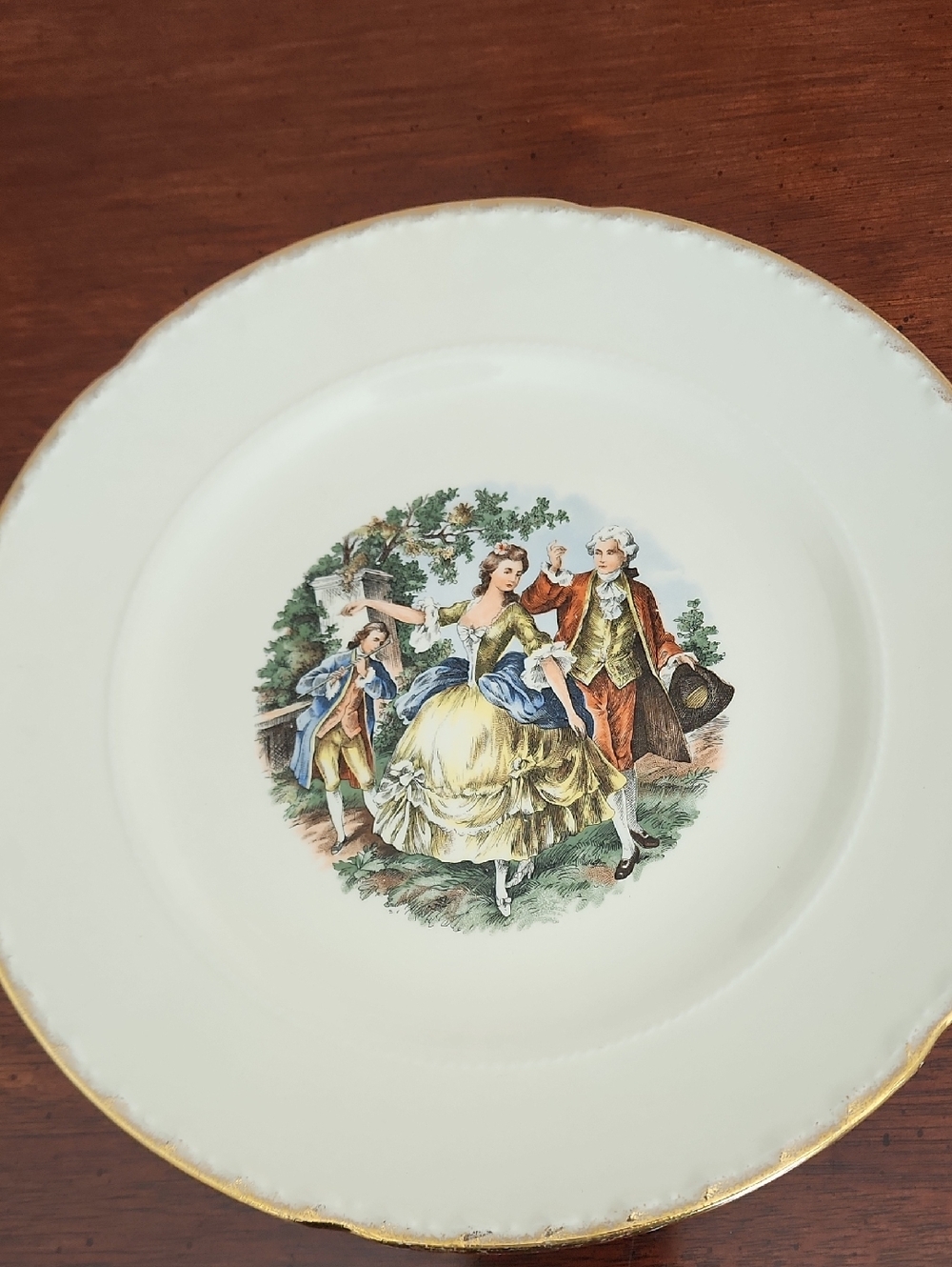 VTG Porcelain  Plate with Gold Trim-CrooKsville China Co., USA